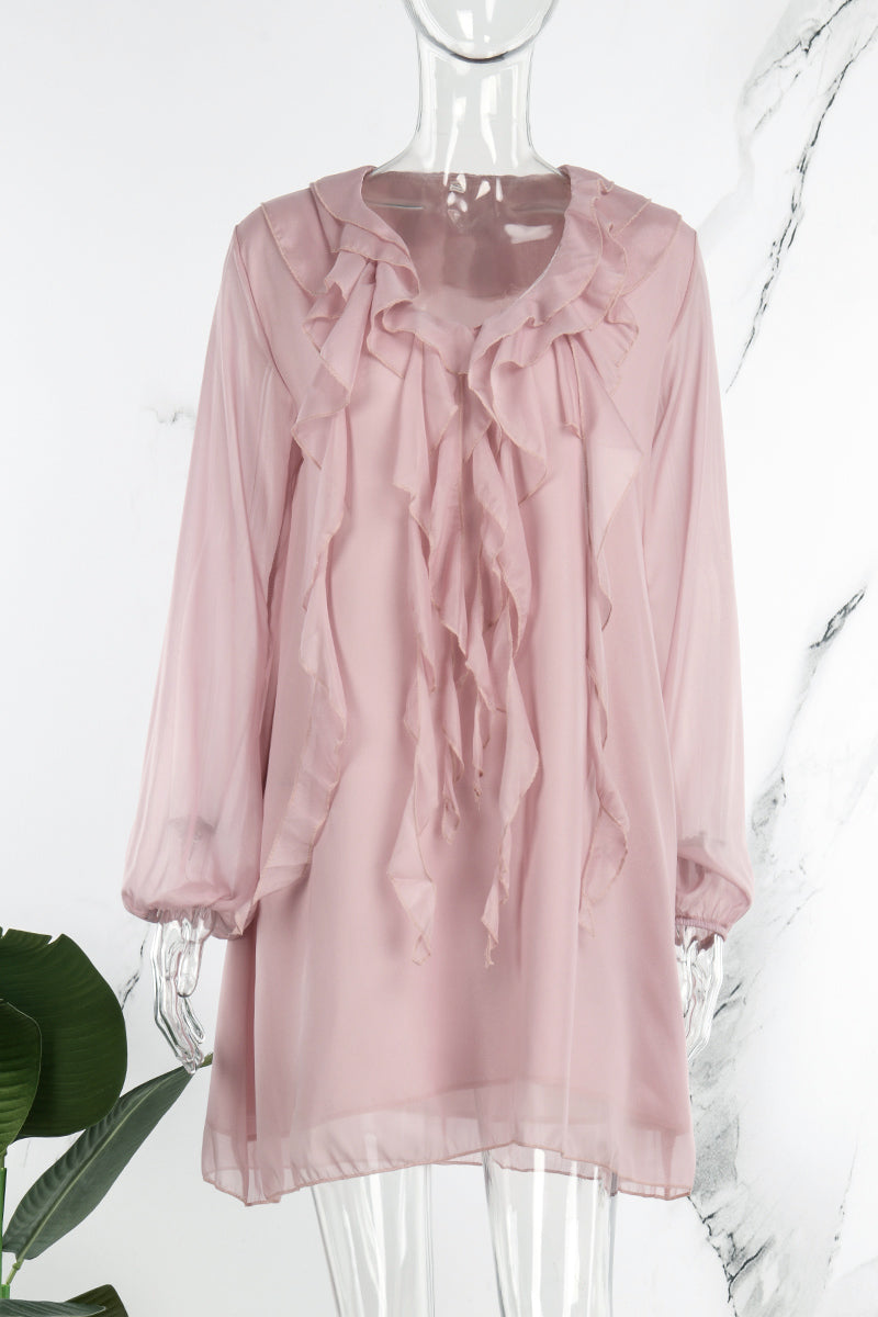 Mira | Knee Length Flowy Dress V-Neck