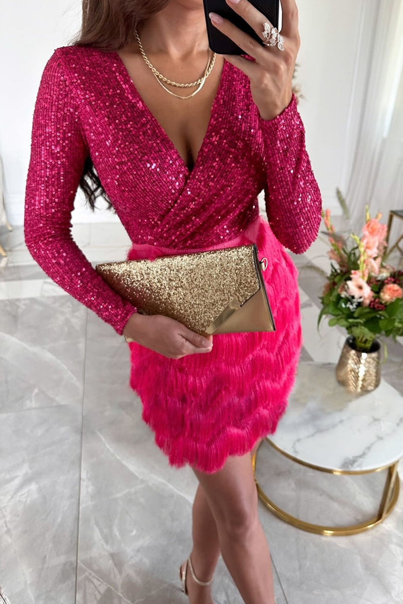 Nova Maris Luxe | Sequin Wrap Dress