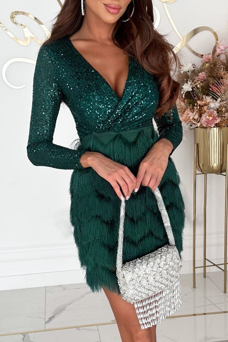 Nova Maris Luxe | Sequin Wrap Dress