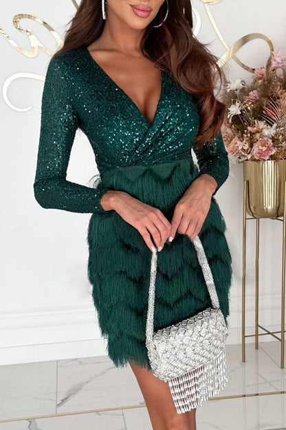 Nova Maris Luxe | Sequin Wrap Dress