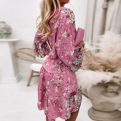 Olivia | Women's Long Sleeve Tiered Mini Dress