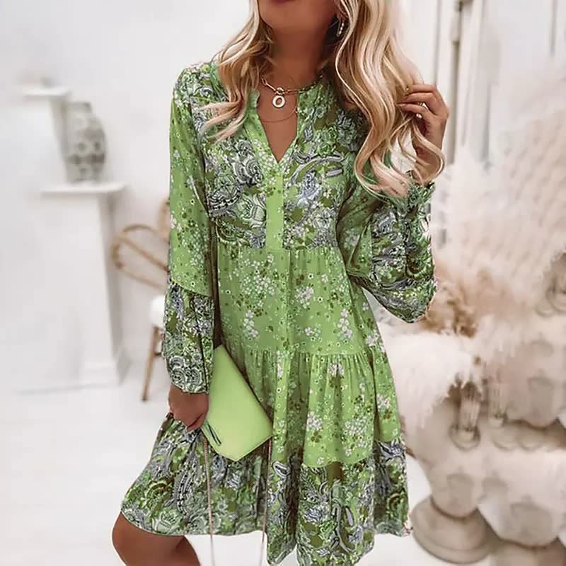 Olivia | Women's Long Sleeve Tiered Mini Dress