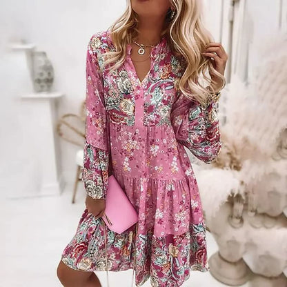 Olivia | Women's Long Sleeve Tiered Mini Dress