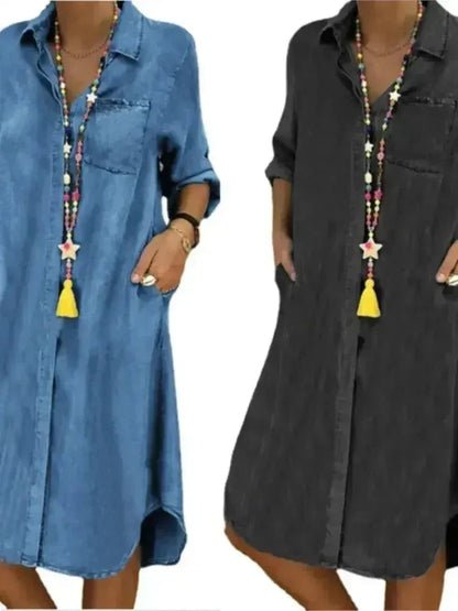 Palmira | Denim Long Sleeved Dress
