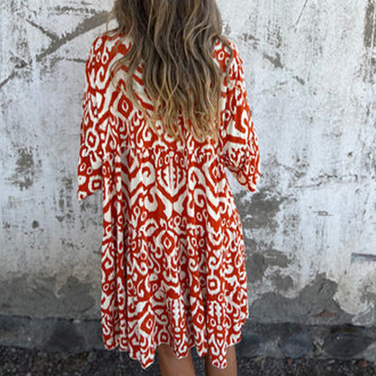 Azalea | Women's Printed Draped Elegant Dress