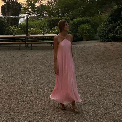 Tiffany | Women's Sleeveless Pleated Maxi Dress